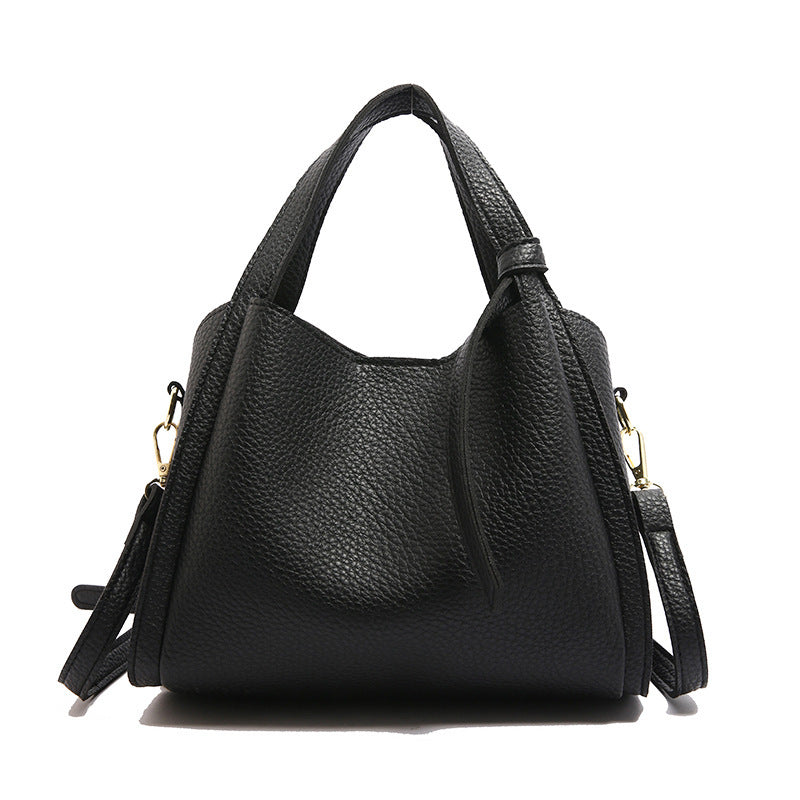 Korean Style Ins New Hong Kong Style Personalized Simple One-shoulder Underarm Bucket Bag Vegetable Basket Retro Crossbody Bag