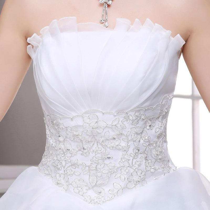 Summer new bride wedding dress fashion lace bra Qi simple Korean winter skirt