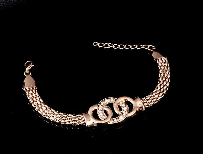 Necklace Earrings Bracelet Ring Jewelry Set European and American Plated 18K Jewelry Four-piece Set 17 sold in last 20 hours