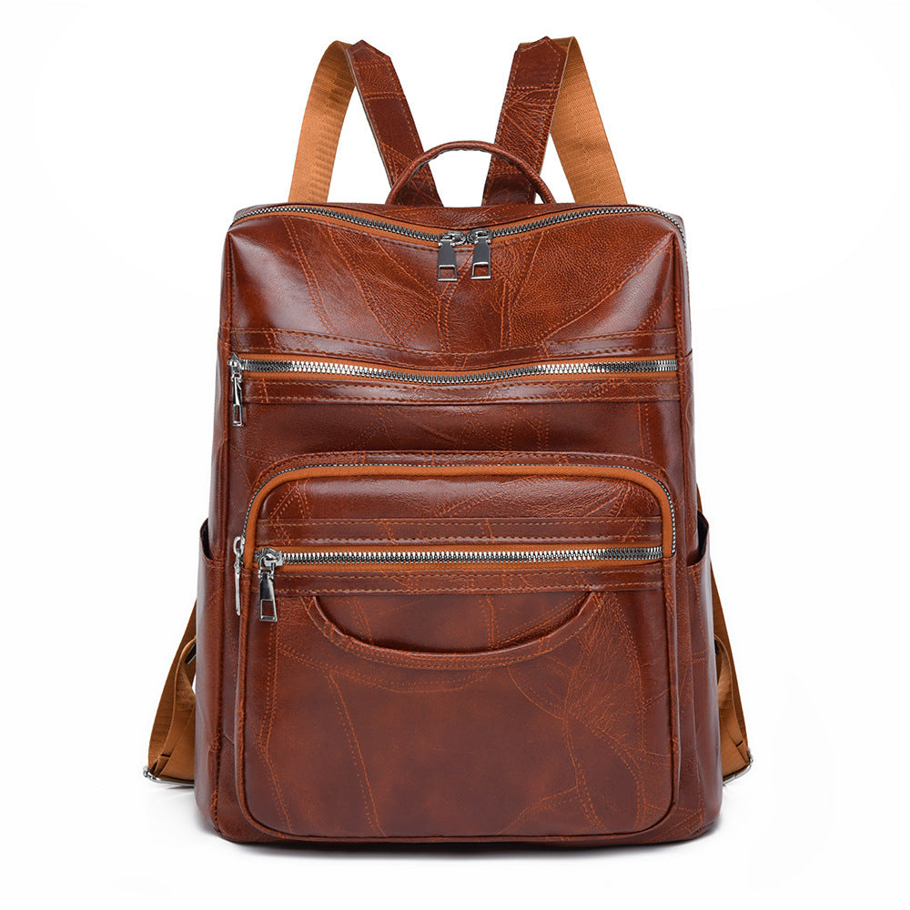 Women's Backpack PU Soft Leather Large Capacity