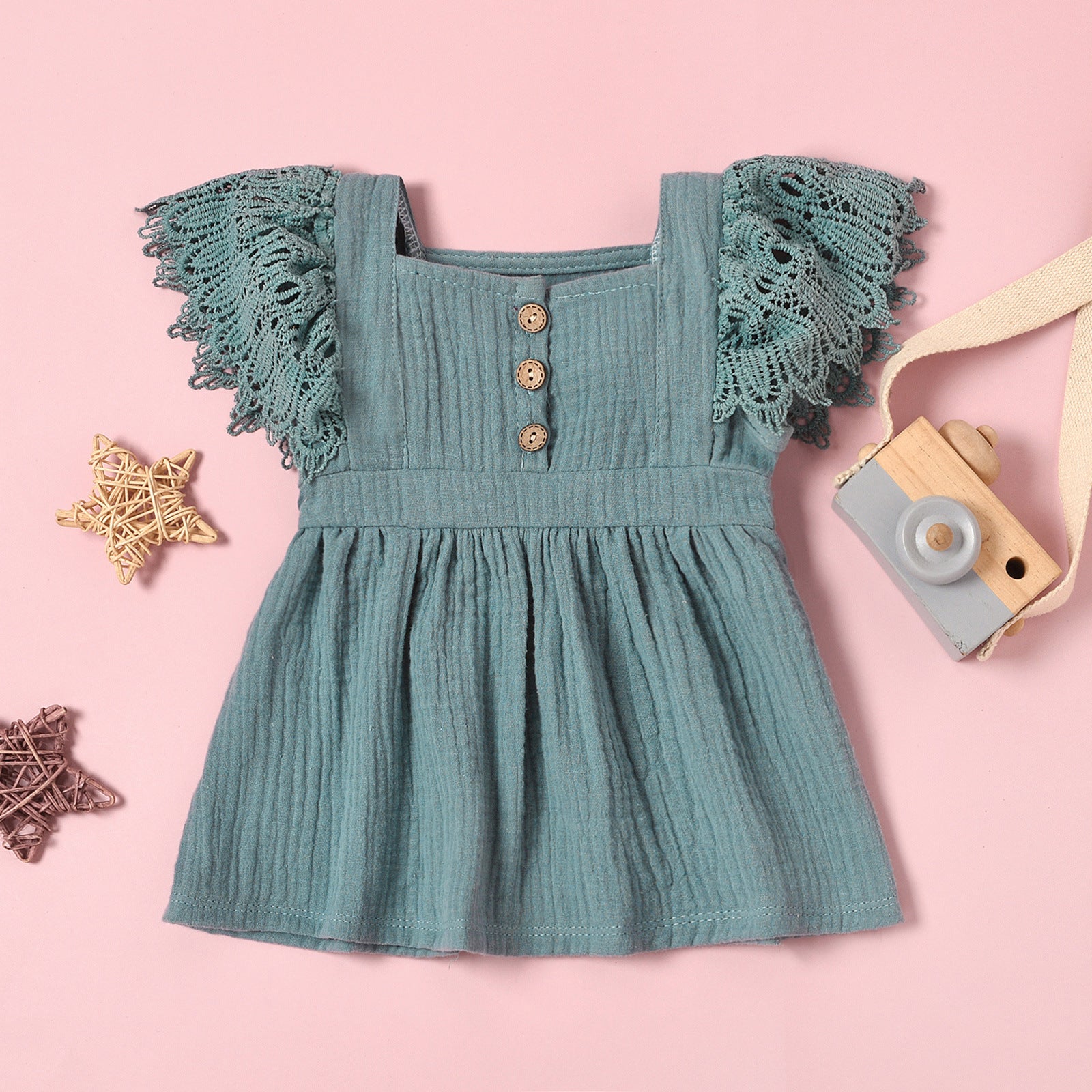 Spring Infant Children's Solid Color Sleeveless Dress