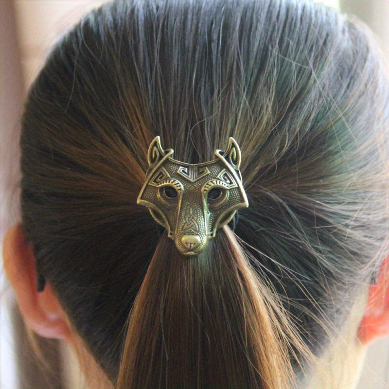 Viking Celtic Wolf Leather Rope Female Hair Band Animal Hair Ring