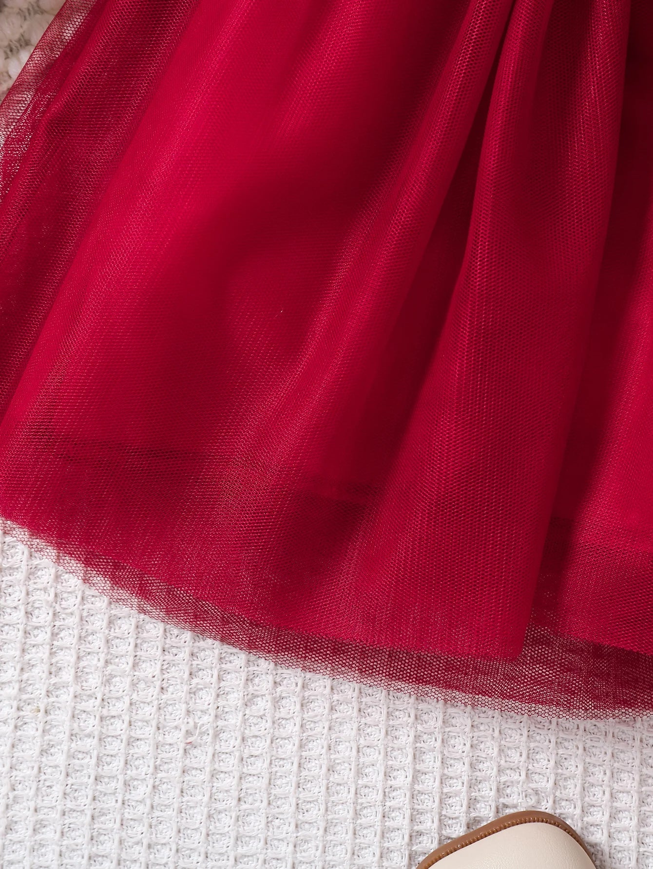 Toddler Girl Party Dress Autumn Winter  Years Children Christmas And New Year Princess Dress Red Velvet Gown Stars Mesh Dress