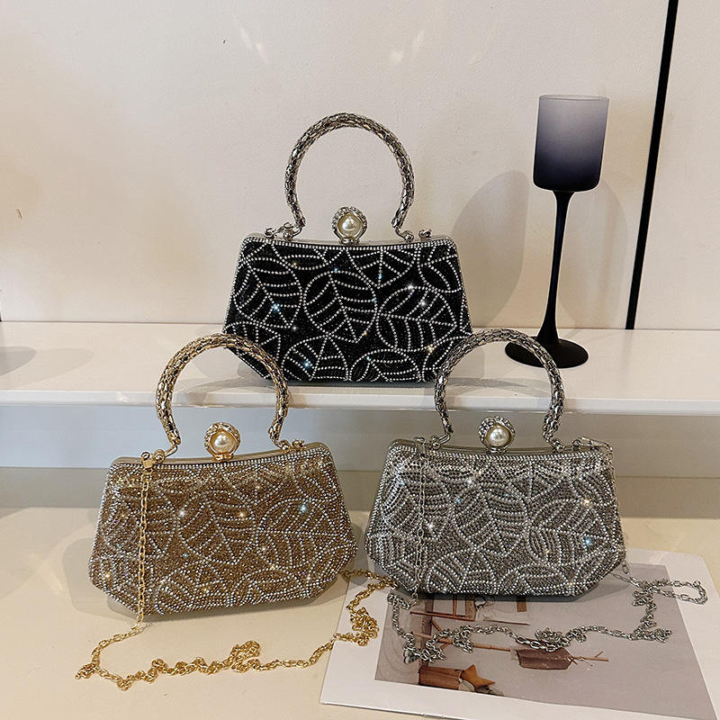 Exquisite Rhinestone Beaded Evening Clutch Bag for Women
