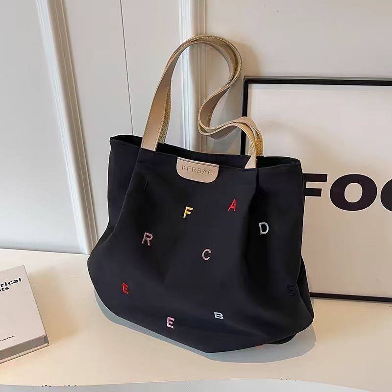 Trendy Embroidered Canvas Tote Bag for Women