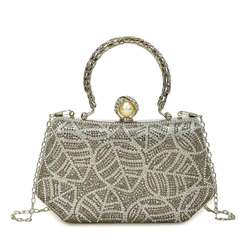Exquisite Rhinestone Beaded Evening Clutch Bag for Women