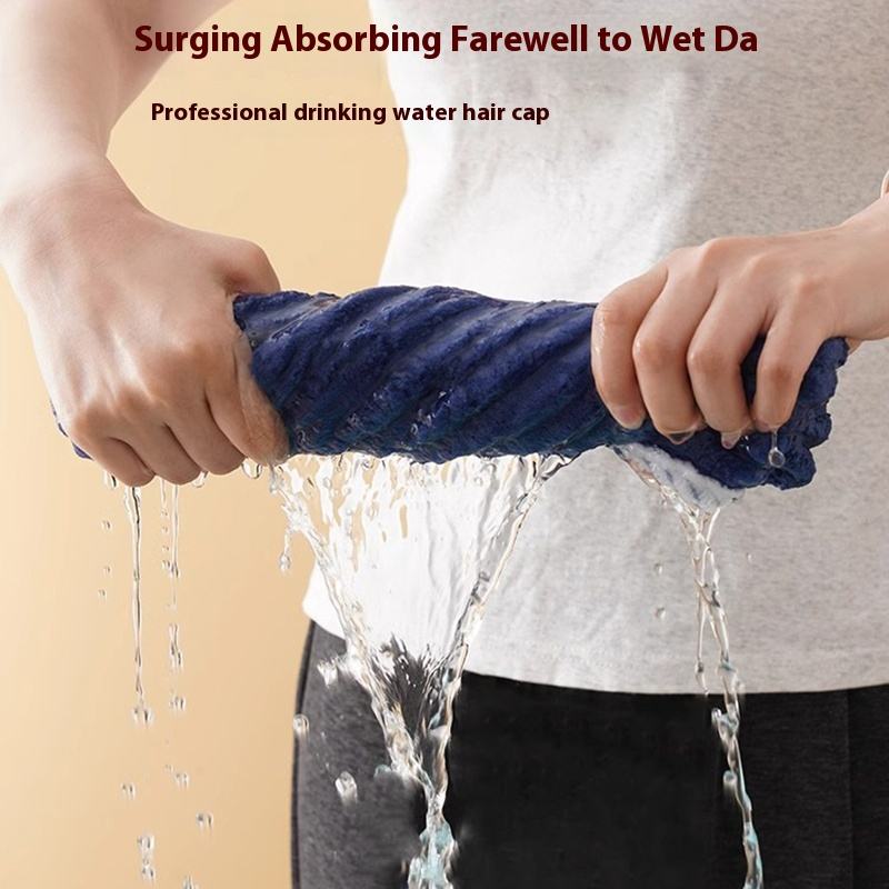 t Quick-Dry Baotou Dry Hair Cap Thickened Double Layer Coral Fleece Shower Towel for Home Use