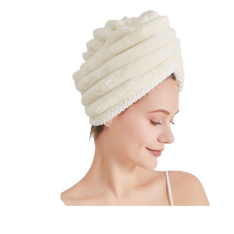 t Quick-Dry Baotou Dry Hair Cap Thickened Double Layer Coral Fleece Shower Towel for Home Use