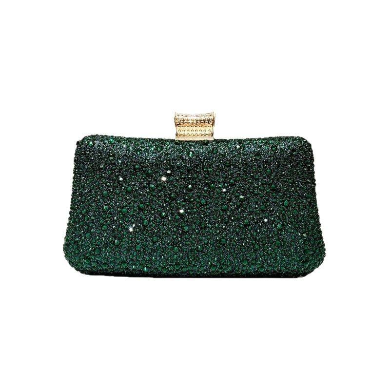 Women's Luxury Rhinestone Celebrity Flash Banquet Clutch Party Evening Bag with Polyester Lining