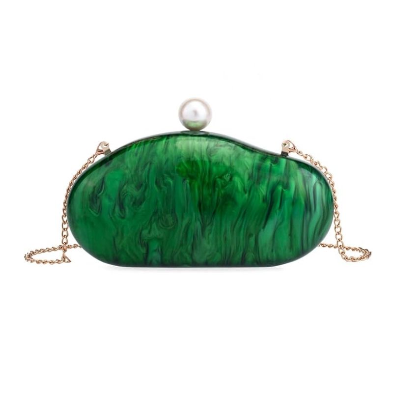 Luxury Acrylic Clutch Evening Bag Marble Pearl Ladies Purses for Parties Weddings Bridal Events Handbag