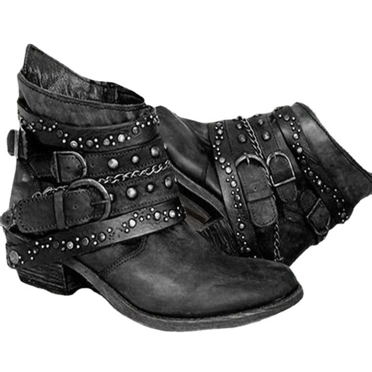 New Foreign Trade Women's Boots Women's Boots Large Size Casual Fashion Square Heel Women Boots