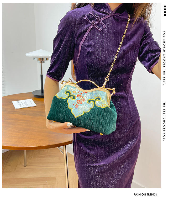 Chinese Style Cheongsam Shoulder & Crossbody Evening Bag for Women