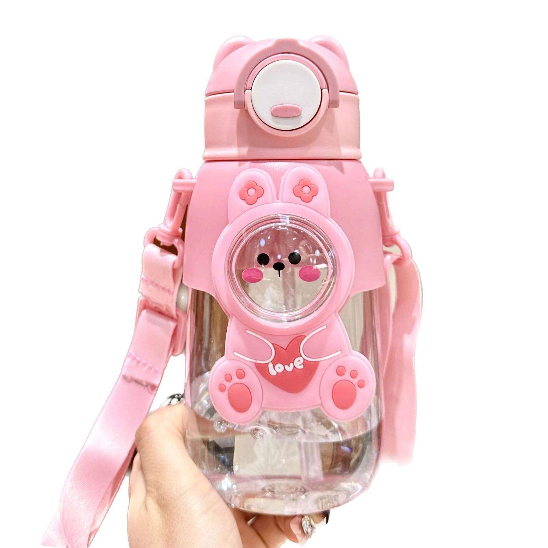 Summer Children's Plastic Straw Water Cup Cute Cartoon Design for Boys and Girls Portable and Drop Resistant Cup for Student