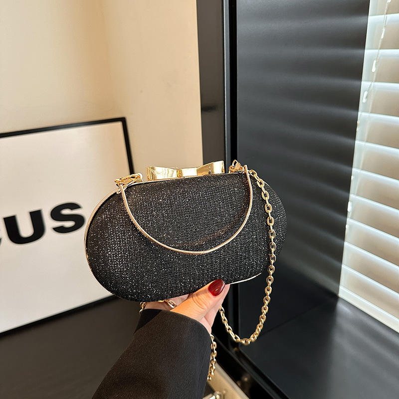 Stylish Shoulder Bag Glossy Shiny Crystal Purses Trendy Metal Evening Bag for Party Cocktail