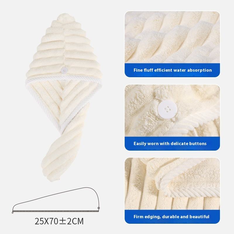 t Quick-Dry Baotou Dry Hair Cap Thickened Double Layer Coral Fleece Shower Towel for Home Use