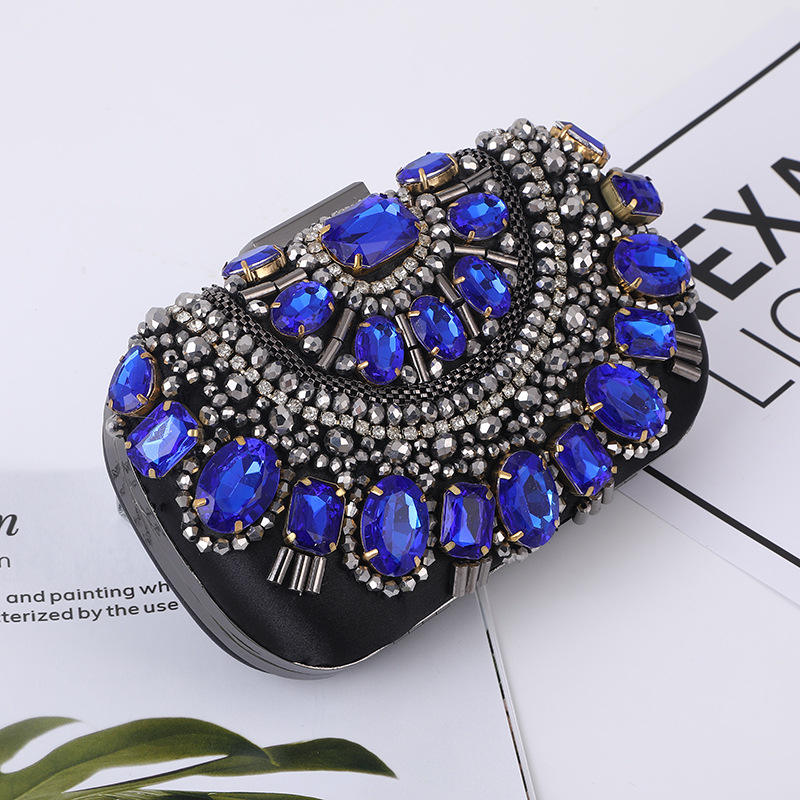 Women Fashion Classic Clutch Satchel Evening Bag with Chain Strap and Magnetic Closure