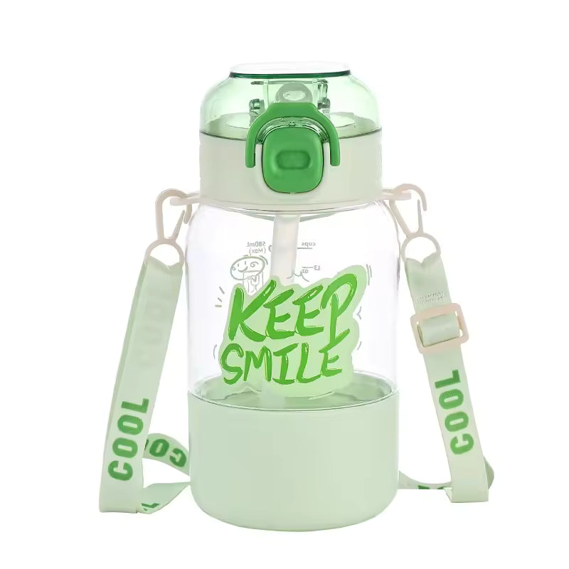 Children's PC Water Cup Summer New Kindergarten Baby Double Suction Cup Outdoor Sports Portable Kettle Anti-fall