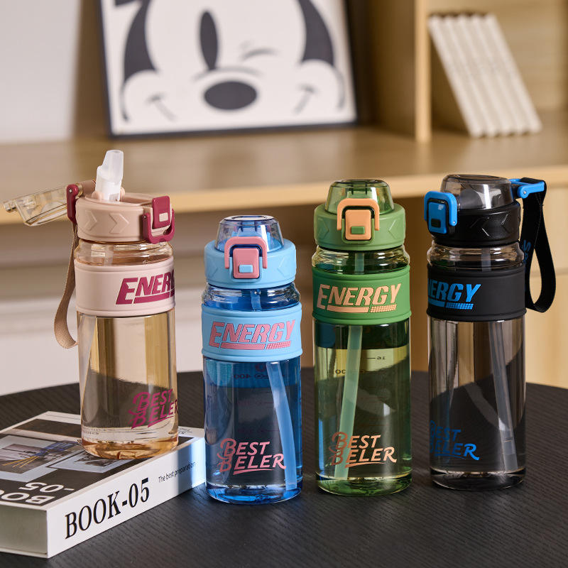 Sports Water Bottle Summer Portable Straw Cup Modern Simple Design Outdoor Large-capacity High-temperature Resistant