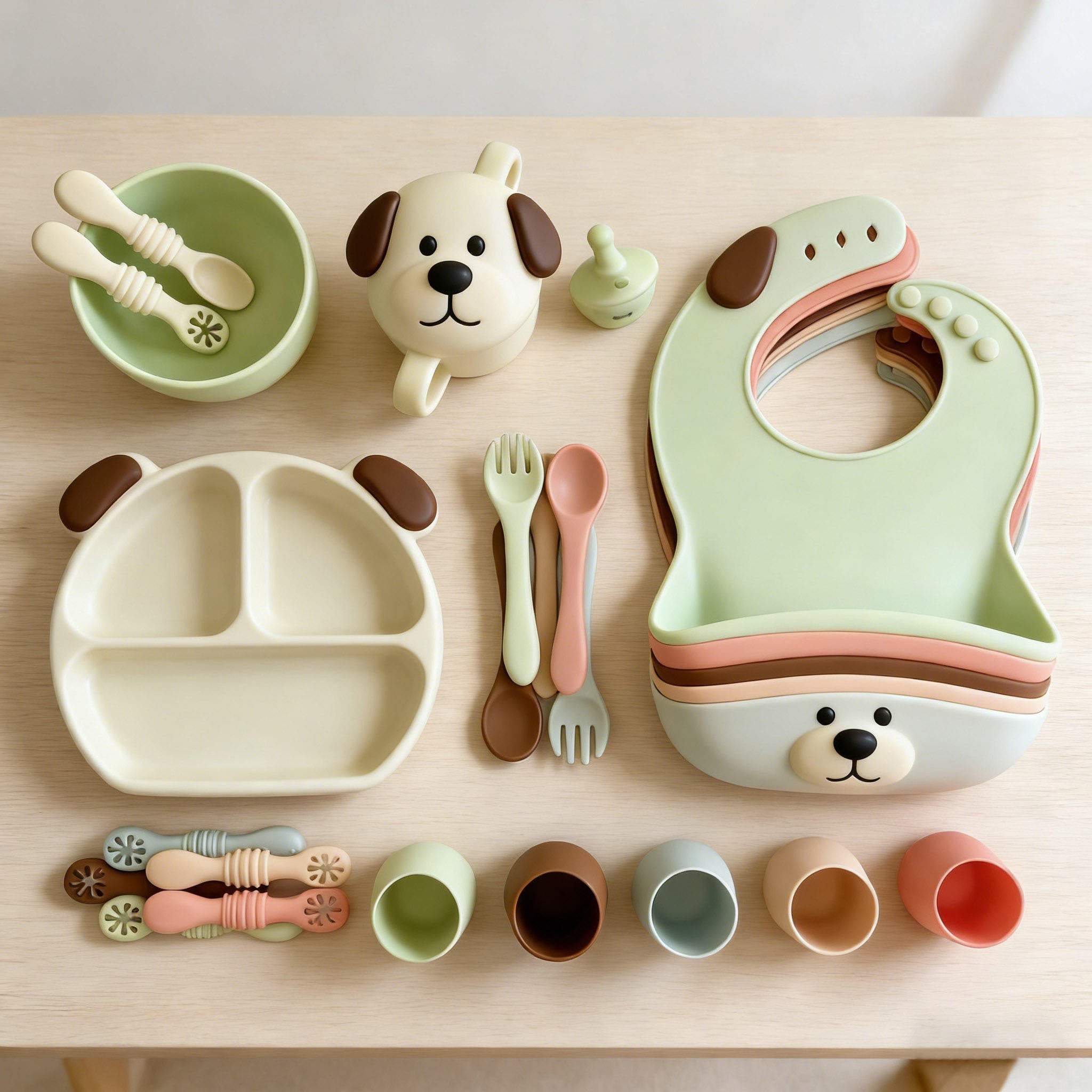 Baby Feeding Set Custom Eco Friendly Non Toxic Silicone Baby Tableware Set for Kids Dining