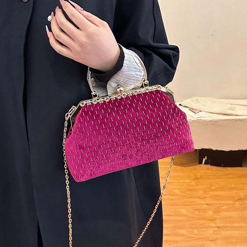Ladies Small Clutch Purse for Evening Party Clip Closure Handbags