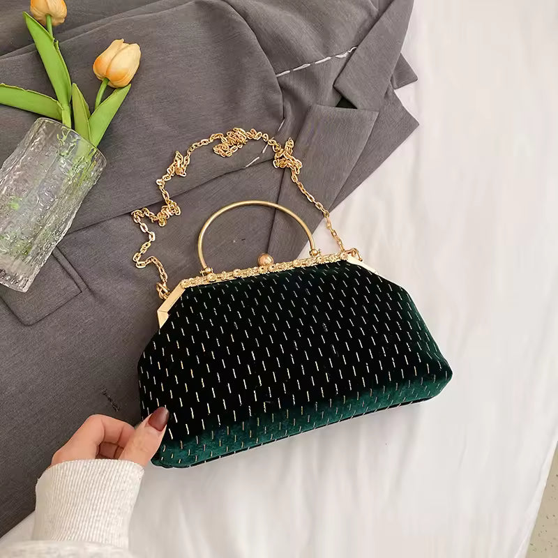 Ladies Small Clutch Purse for Evening Party Clip Closure Handbags