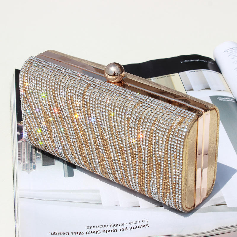 Elegant Diamond-Studded Evening Clutch Bag for Women