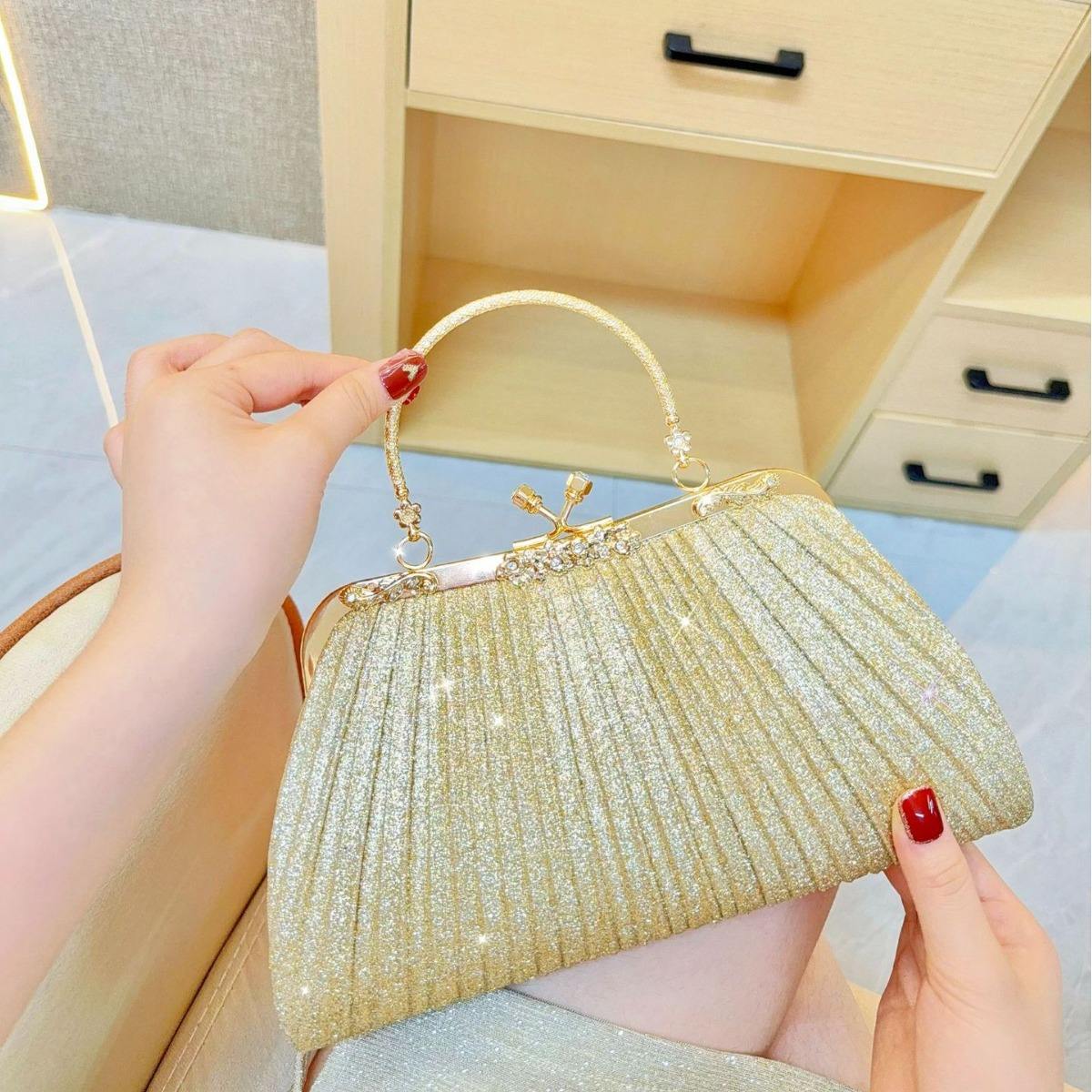 Advanced Handmade Dinner Bag Women's Cross-Border Small Bag Diamond-Encrusted Evening Clutch