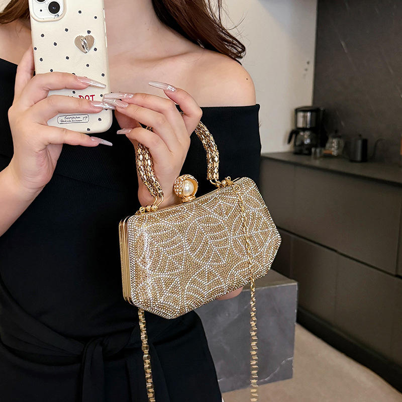 Exquisite Rhinestone Beaded Evening Clutch Bag for Women