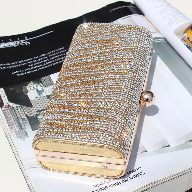 Elegant Diamond-Studded Evening Clutch Bag for Women