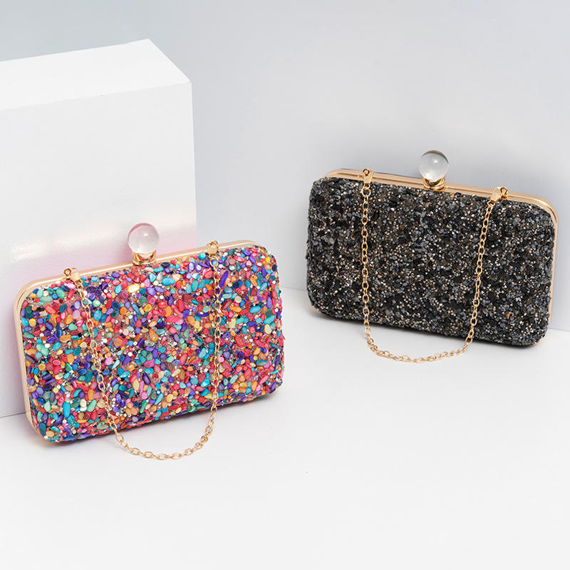 Elegant Ladies Clutch Hand Bag Women Wedding Purse Sequined Beaded Clutches Bling Evening Handbags for Party Dinner Bags