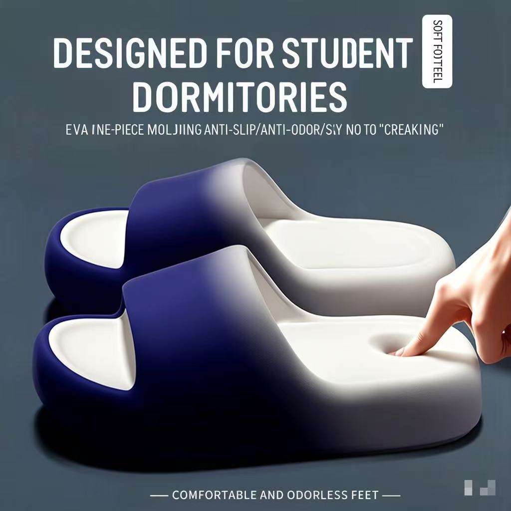 Unisex Slippers Home Indoor Bathroom Shower EVA Thick Sole Height-Increasing Outdoor Sandals
