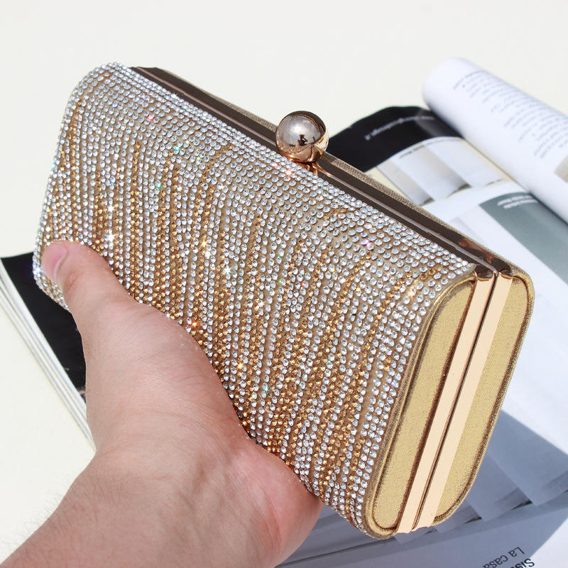 Elegant Diamond-Studded Evening Clutch Bag for Women