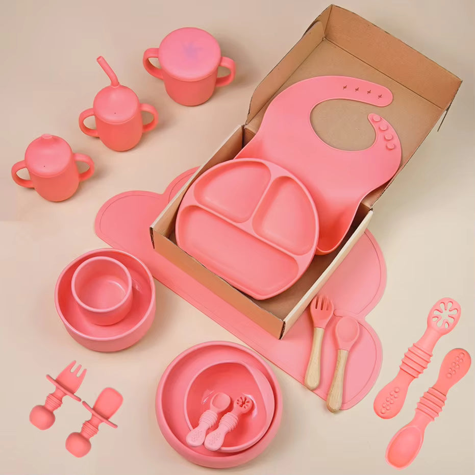Baby Feeding Set Custom Eco Friendly Non Toxic Silicone Baby Tableware Set for Kids Dining