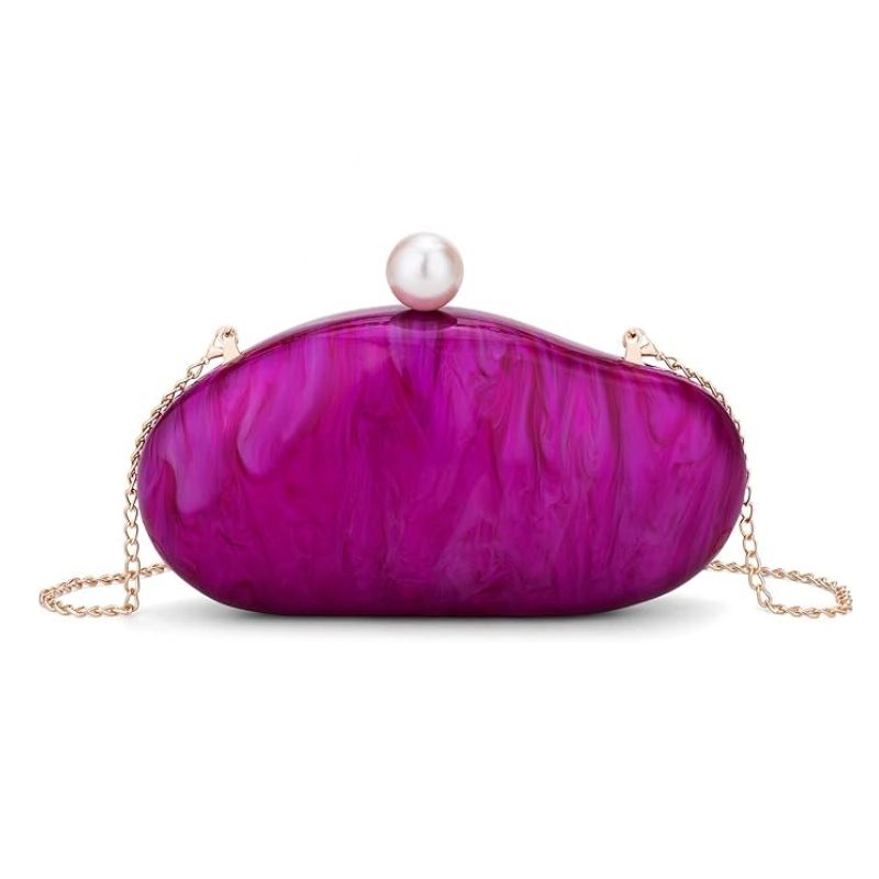 Luxury Acrylic Clutch Evening Bag Marble Pearl Ladies Purses for Parties Weddings Bridal Events Handbag