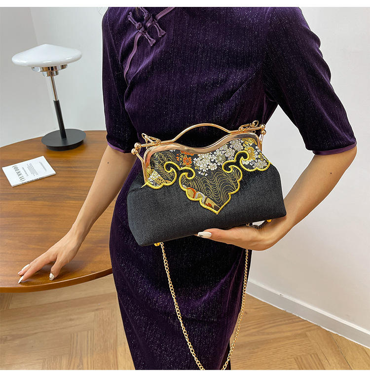 Chinese Style Cheongsam Shoulder & Crossbody Evening Bag for Women