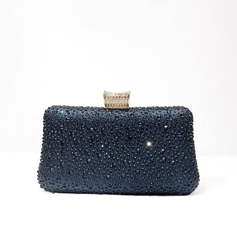 Women's Luxury Rhinestone Celebrity Flash Banquet Clutch Party Evening Bag with Polyester Lining