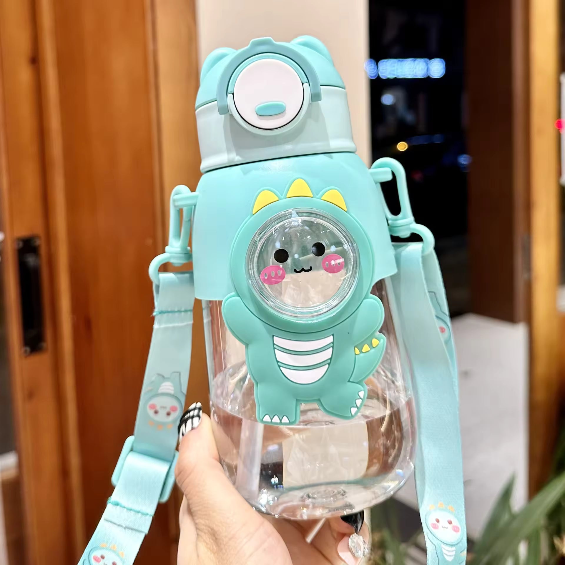 Summer Children's Plastic Straw Water Cup Cute Cartoon Design for Boys and Girls Portable and Drop Resistant Cup for Student