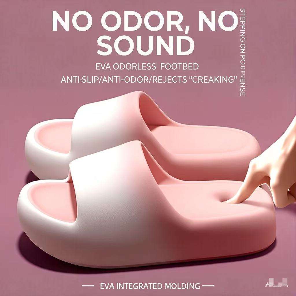 Unisex Slippers Home Indoor Bathroom Shower EVA Thick Sole Height-Increasing Outdoor Sandals