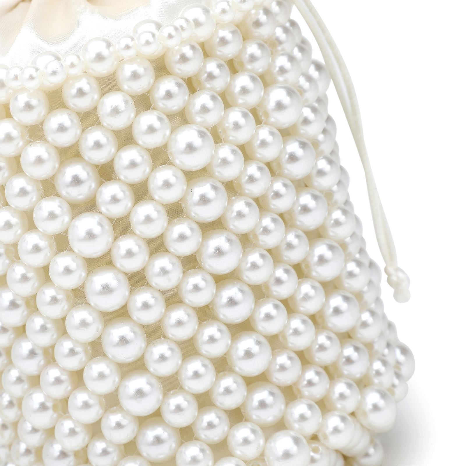 Luxury Fancy Bridal Ladies Mini Summer Wedding Evening Beaded Pearl Bucket Clutch