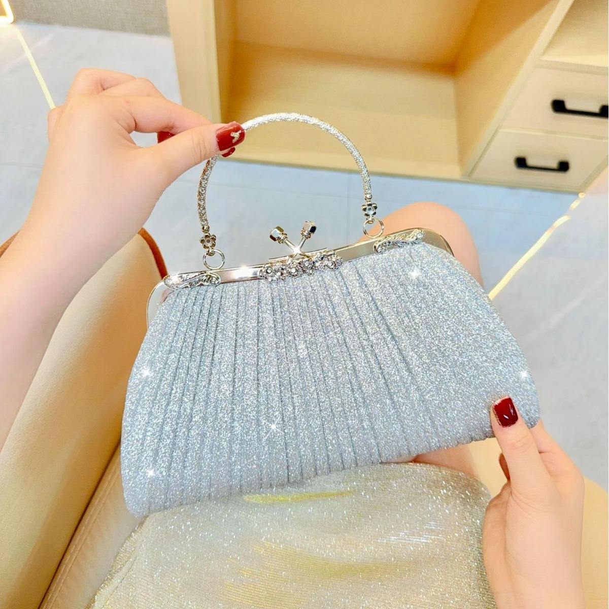 Advanced Handmade Dinner Bag Women's Cross-Border Small Bag Diamond-Encrusted Evening Clutch