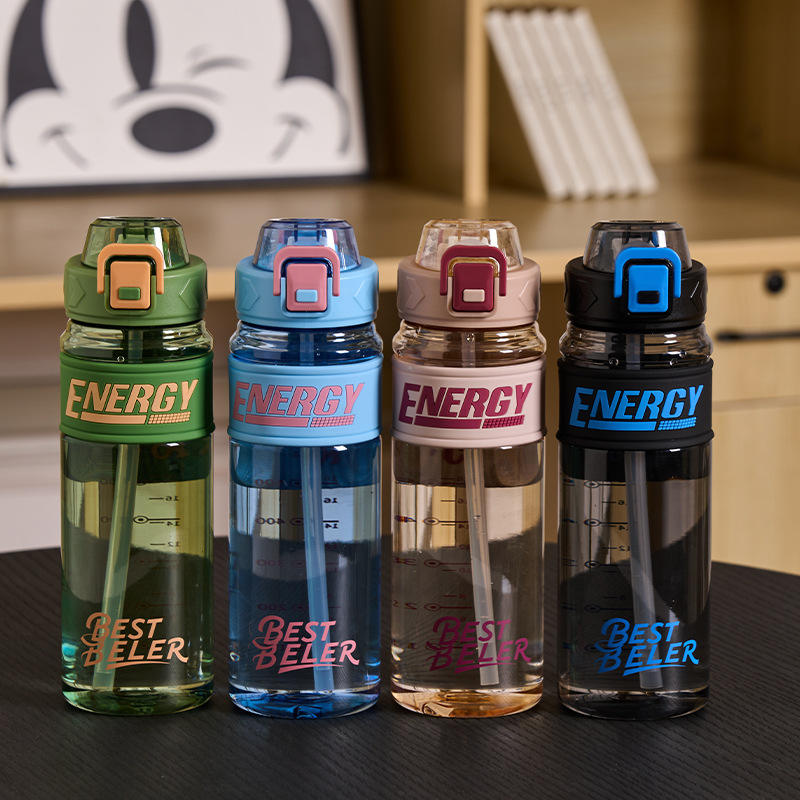 Sports Water Bottle Summer Portable Straw Cup Modern Simple Design Outdoor Large-capacity High-temperature Resistant