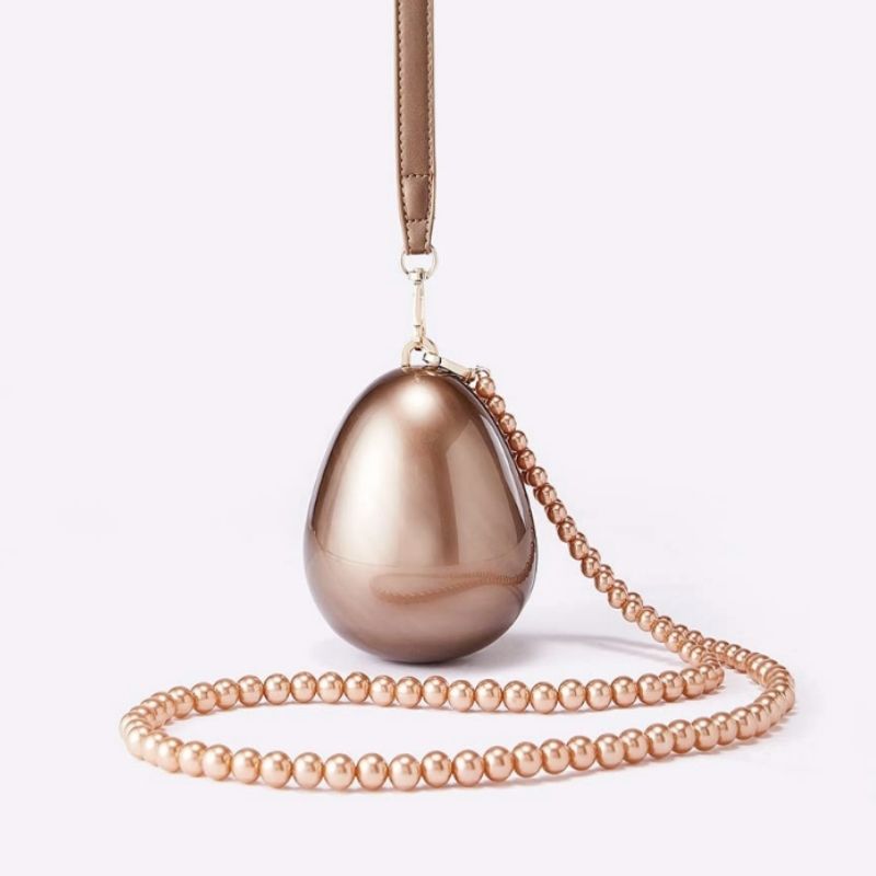 Luxury Pearl Mini Egg Clutch Handbag for Ladies Evening Party