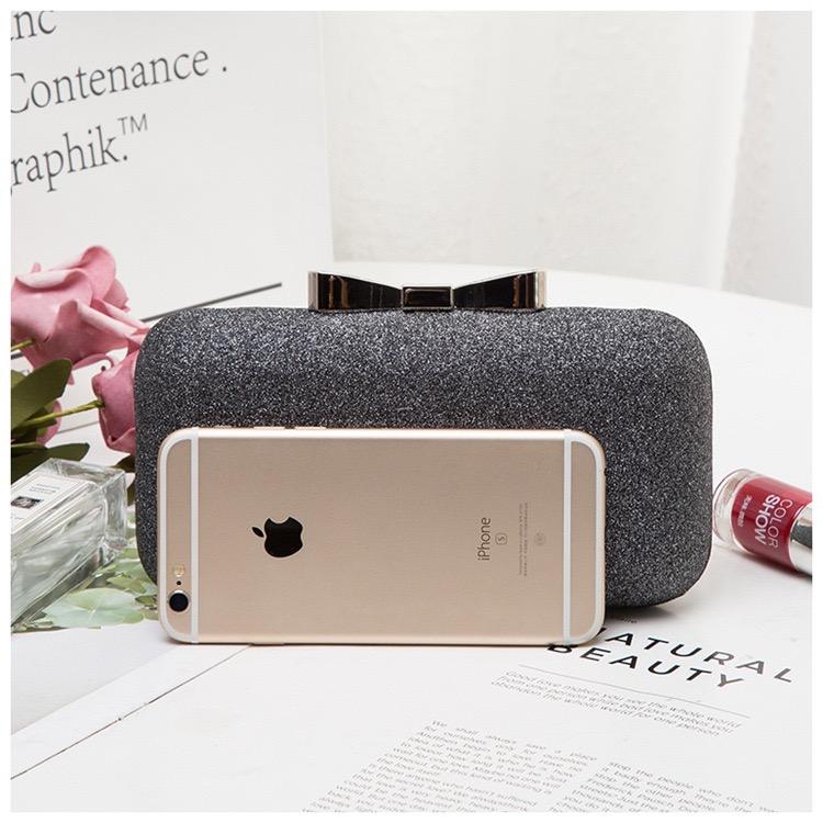 Ladies Clip Handbag Women Purse Chain Clutch Evening Bag
