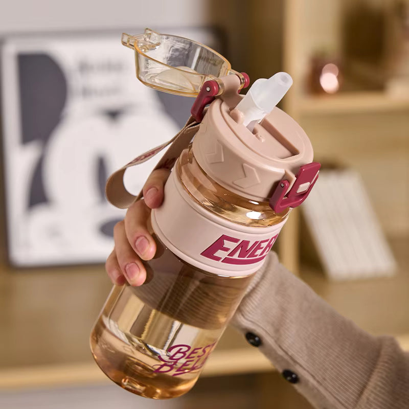 Sports Water Bottle Summer Portable Straw Cup Modern Simple Design Outdoor Large-capacity High-temperature Resistant