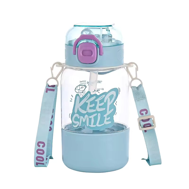 Children's PC Water Cup Summer New Kindergarten Baby Double Suction Cup Outdoor Sports Portable Kettle Anti-fall