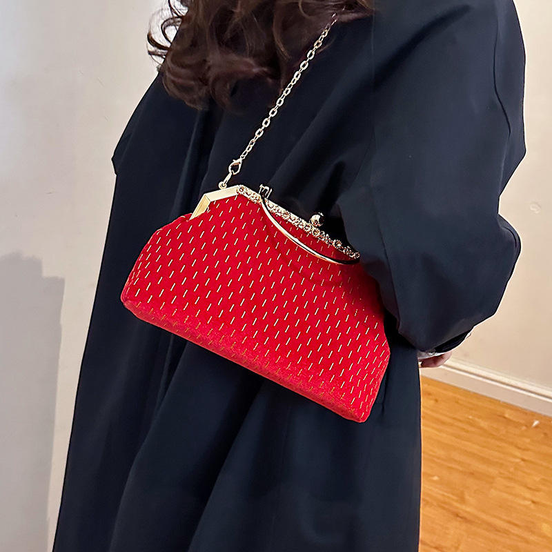 Ladies Small Clutch Purse for Evening Party Clip Closure Handbags
