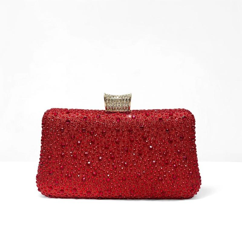 Women's Luxury Rhinestone Celebrity Flash Banquet Clutch Party Evening Bag with Polyester Lining