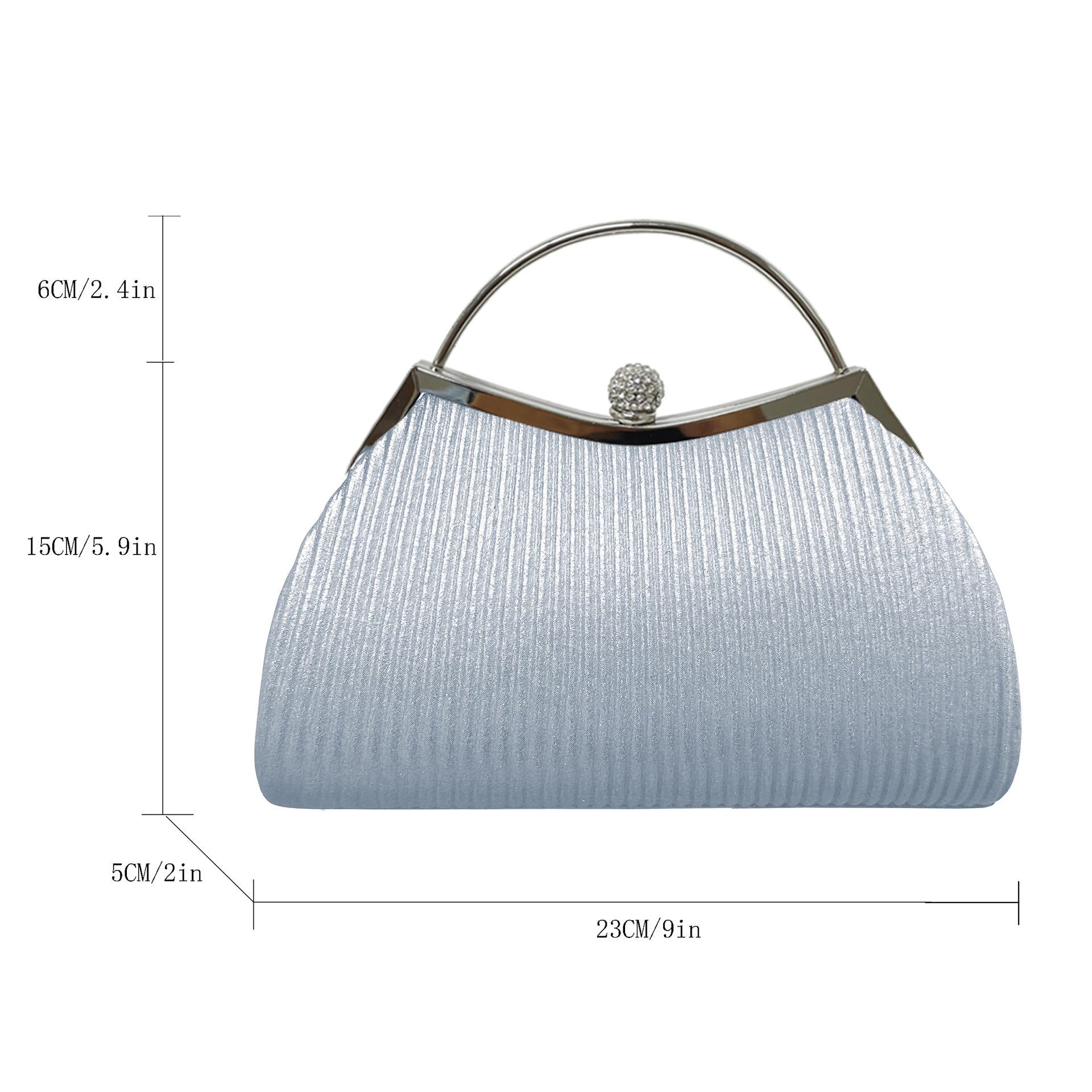 Evening Dress Handbag Banquet Bag Diamond Studded Formal Dress Bag Ladies Pleated Party Clutch