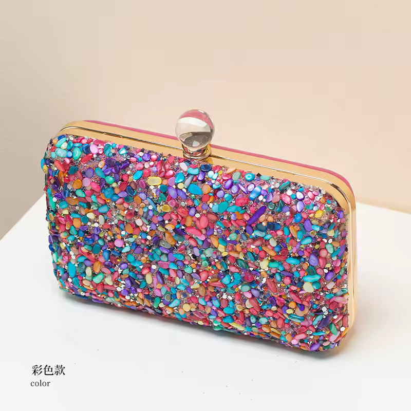 Elegant Ladies Clutch Hand Bag Women Wedding Purse Sequined Beaded Clutches Bling Evening Handbags for Party Dinner Bags