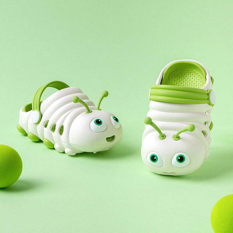 Hot Summer Sales for Kids Cute Cartoon Caterpillar EVA Clogs With Soft Bottom Breathable Flat Anti-Slip Features for Kids
